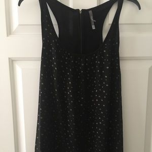 Black and Gold Sleeveless Small Long Top